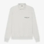 fear of god essentials long sleeve polo sweatshirt gray