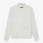 fear of god essentials long sleeve polo sweatshirt gray
